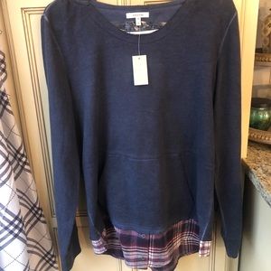 Maurices crewneck with plaid bottom size small new with tags
